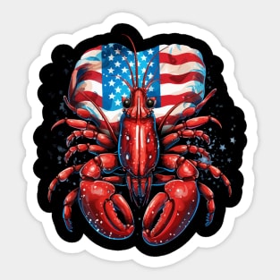 Patriotic Lobster Sticker